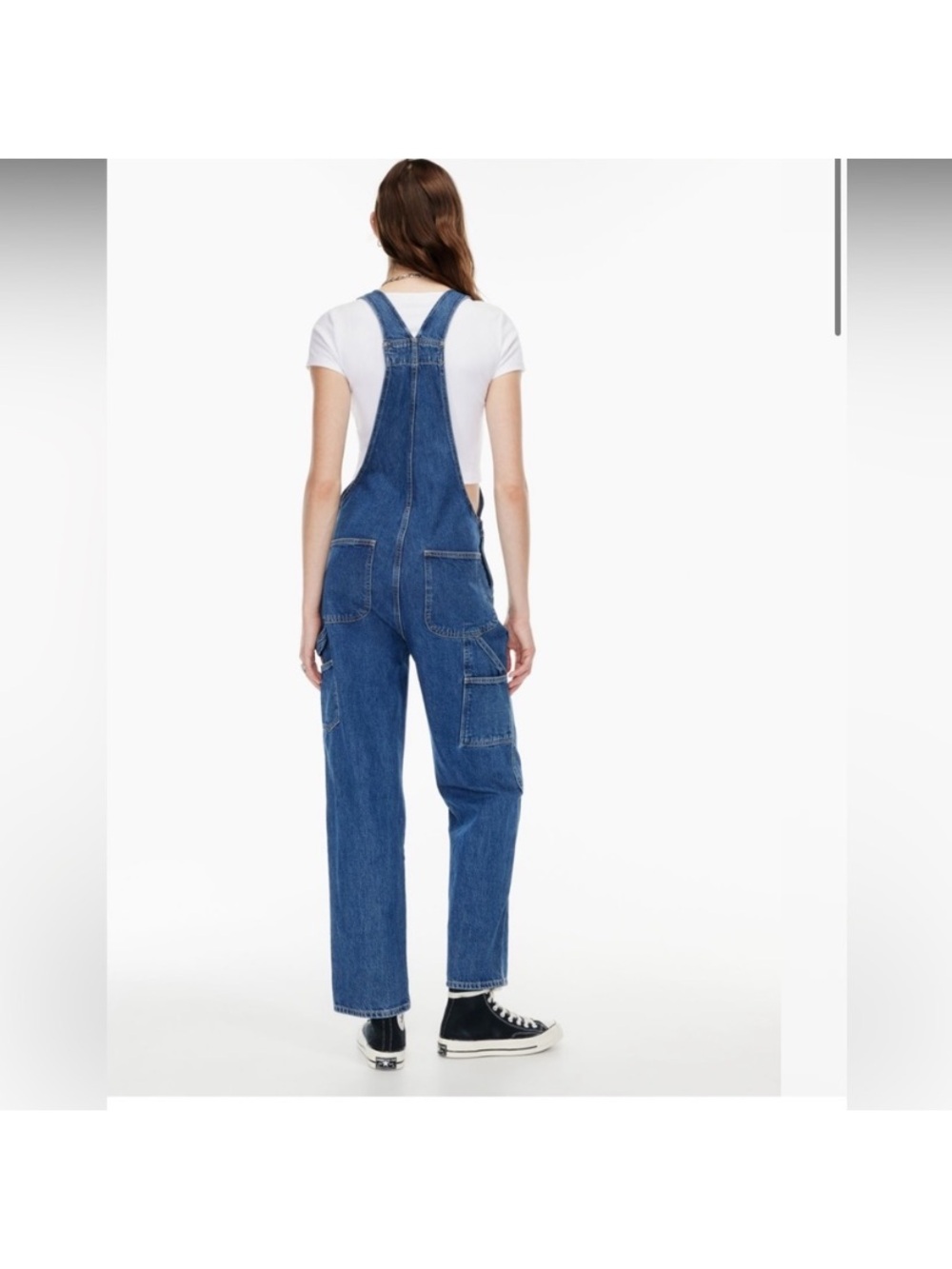 Aritzia Denim Overheard Relaxed-Fit 90s Medium Blue Overalls Size S - Picture 4 of 16